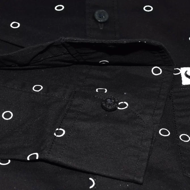 SHIRT0025 Bawa Style Cotton Black Bubbles Full Sleeve Slim Fit Casual Shirts