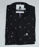SHIRT0025 Bawa Style Cotton Black Bubbles Full Sleeve Slim Fit Casual Shirts