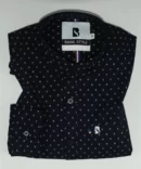 SHIRT0035 Bawa Style Cotton Black Line Boxes Full Sleeve Slim Fit Casual Shirts