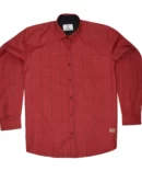 SHIRT0044 Roman Royal Premium Cotton Twill Dark Red Checks Full Sleeve Slim Fit Casual Shirts