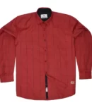 SHIRT0044 Roman Royal Premium Cotton Twill Dark Red Checks Full Sleeve Slim Fit Casual Shirts