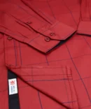 SHIRT0044 Roman Royal Premium Cotton Twill Dark Red Checks Full Sleeve Slim Fit Casual Shirts