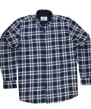 SHIRT0052 Roman Royal Premium Cotton Twill Indigo White Checks Full Sleeve Slim Fit Casual Shirts