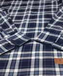 SHIRT0052 Roman Royal Premium Cotton Twill Indigo White Checks Full Sleeve Slim Fit Casual Shirts
