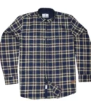 SHIRT0053 Roman Royal Premium Cotton Twill Indigo Creame Checks Full Sleeve Slim Fit Casual Shirts