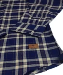 SHIRT0053 Roman Royal Premium Cotton Twill Indigo Creame Checks Full Sleeve Slim Fit Casual Shirts