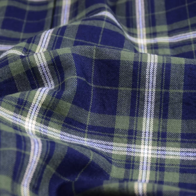 SHIRT0054 Roman Royal Premium Cotton Twill Indigo Dark Green Checks Full Sleeve Slim Fit Casual Shirts