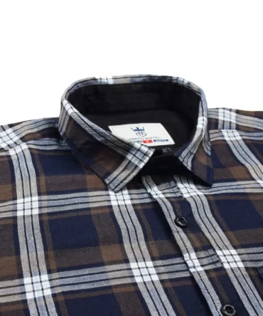SHIRT0090-Roman-Royal-Premium-Cotton-Twill-Dark-Blue-and-Yellow-Checks-Full-Sleeve-Slim-Fit-Casual-Shirts-01.webp